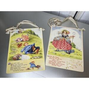 Vintage Nursery Rhyme Moonlight Roses XL Postcard Nursery Decor